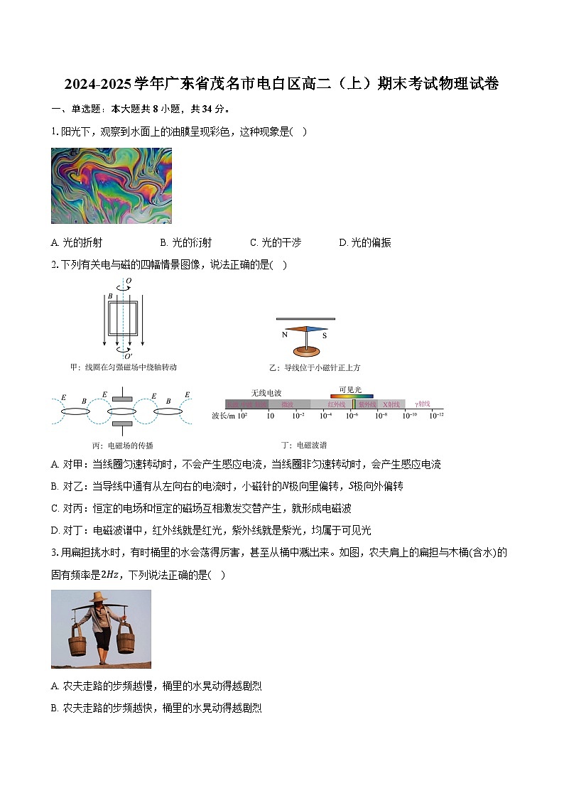 2024-2025学年广东省茂名市电白区高二（上）期末考试物理试卷（含答案）第1页