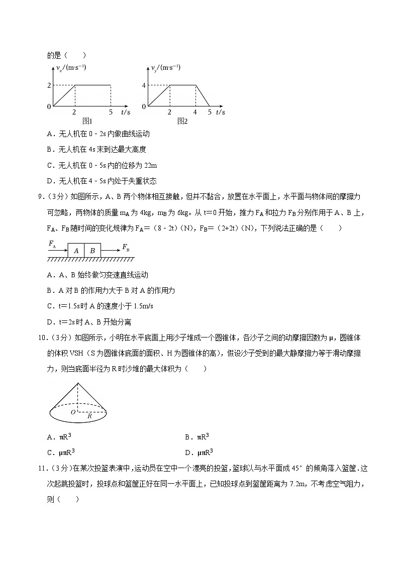 2024-2025学年浙江省绍兴市春晖中学高一（上）期末物理模拟试卷第3页