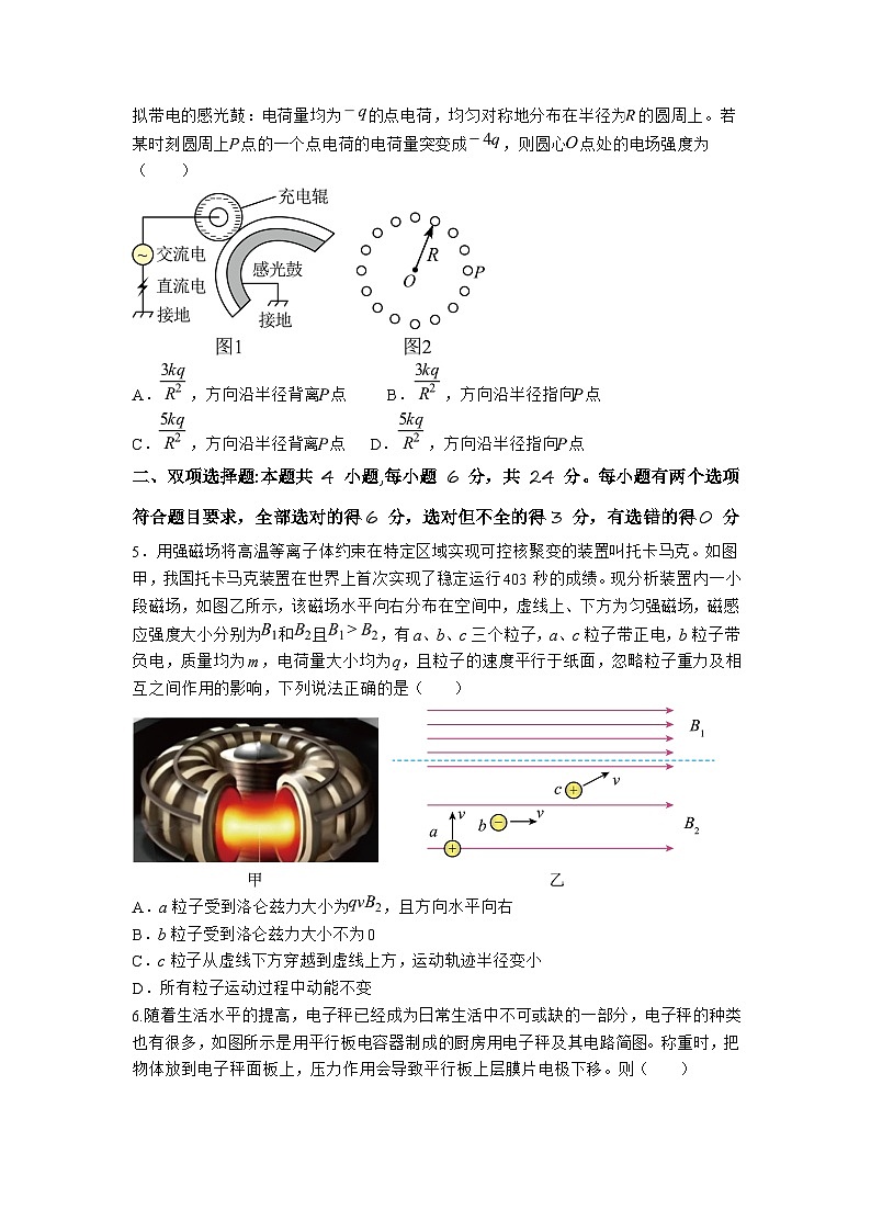 福建省莆田市莆田第九中学2024-2025学年高二上学期期末考试物理试卷第2页