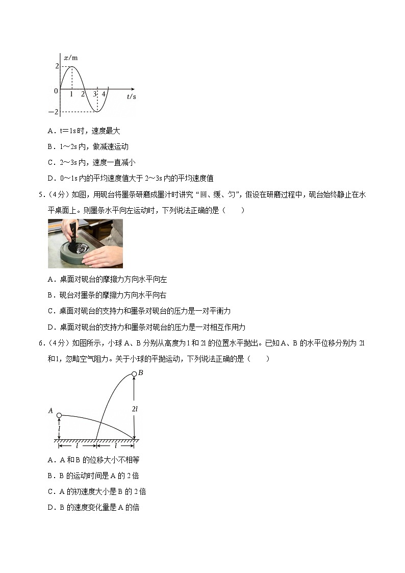 2024-2025学年重庆市七校联考高一（上）期末物理试卷第2页