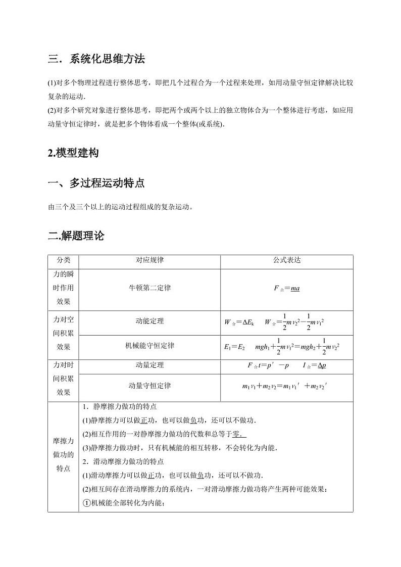 计算2 力学综合计算题（教师版） 2025届高考物理二轮复习热点题型归类 第2页