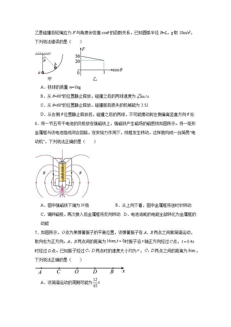 2025届陕西省西安中学高三下学期第一次模拟考试物理试题第3页