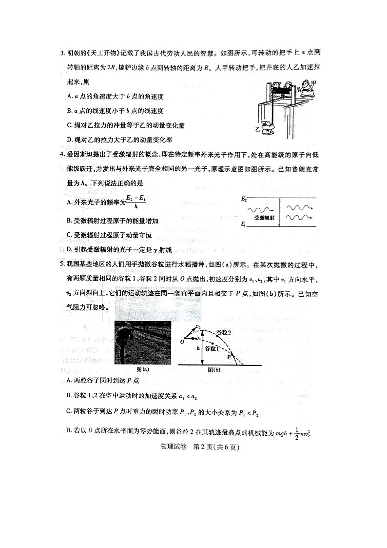 内蒙古包头市2024-2025学年高三上学期期末考试物理试题（图片版）第2页