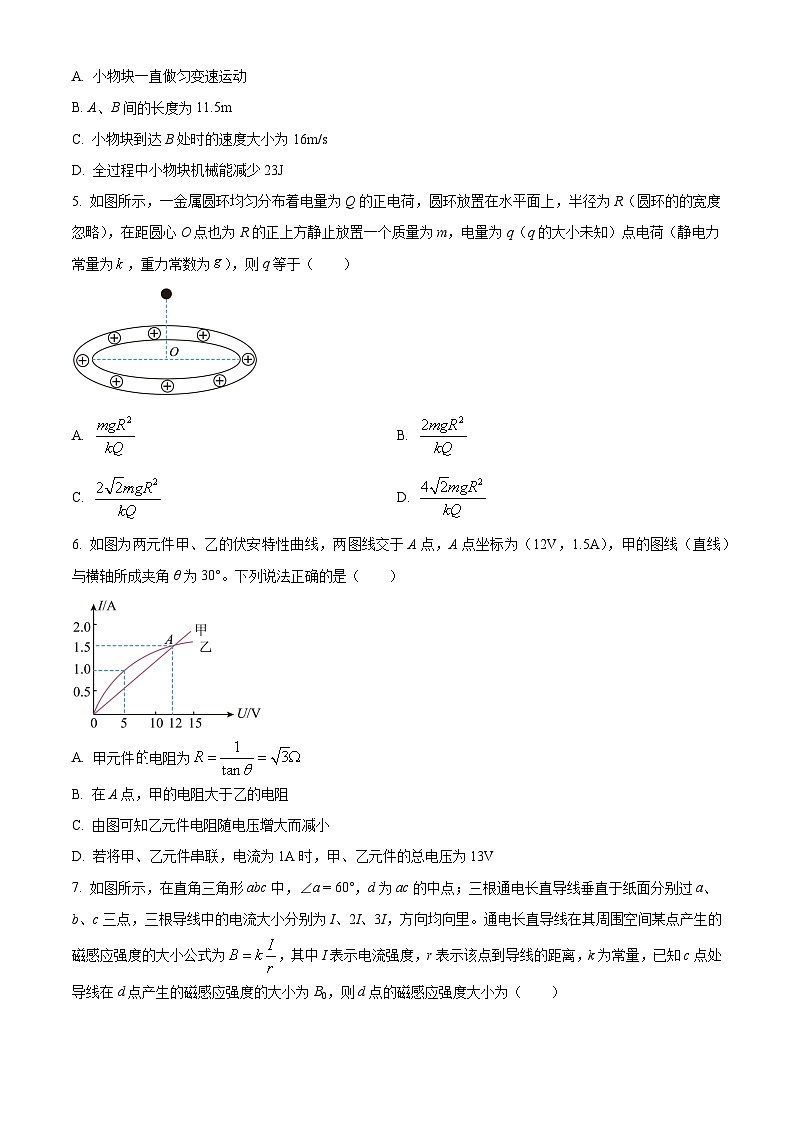 广东省阳江市高新区2024-2025学年高二上学期1月期末物理试题第3页