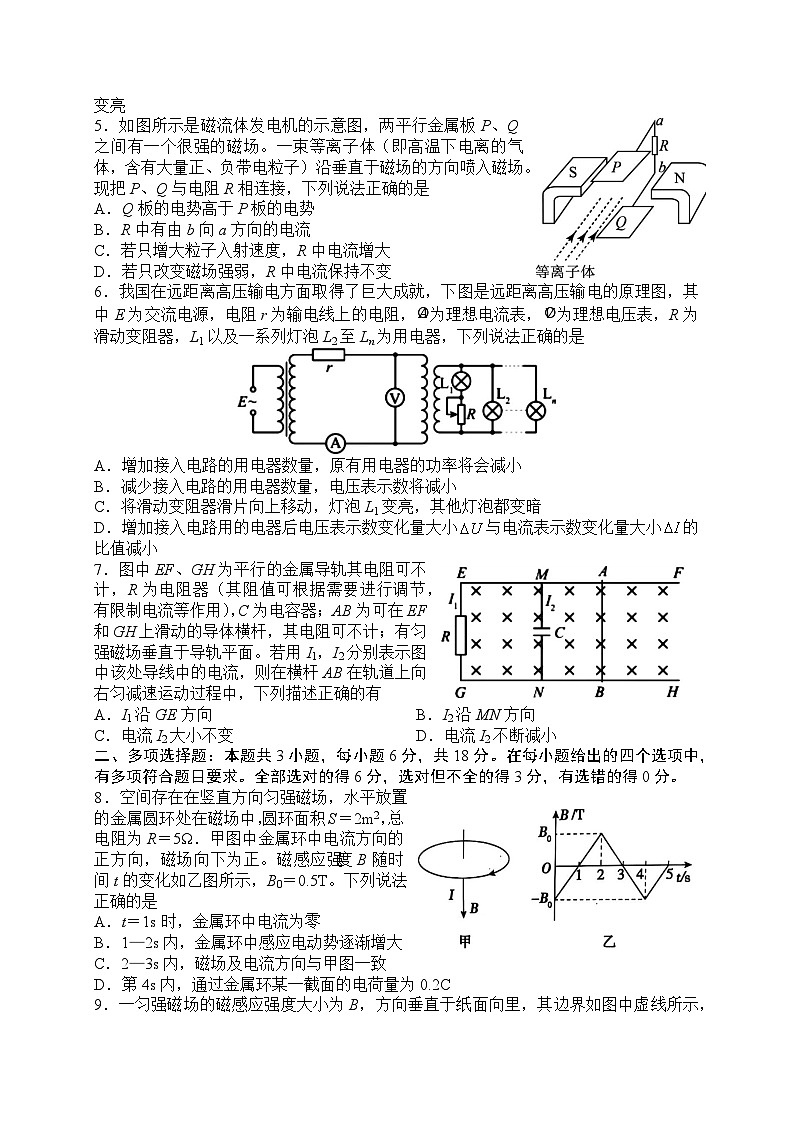 漯河市2024—2025学年上学期期末质量监测高二物理试题第2页