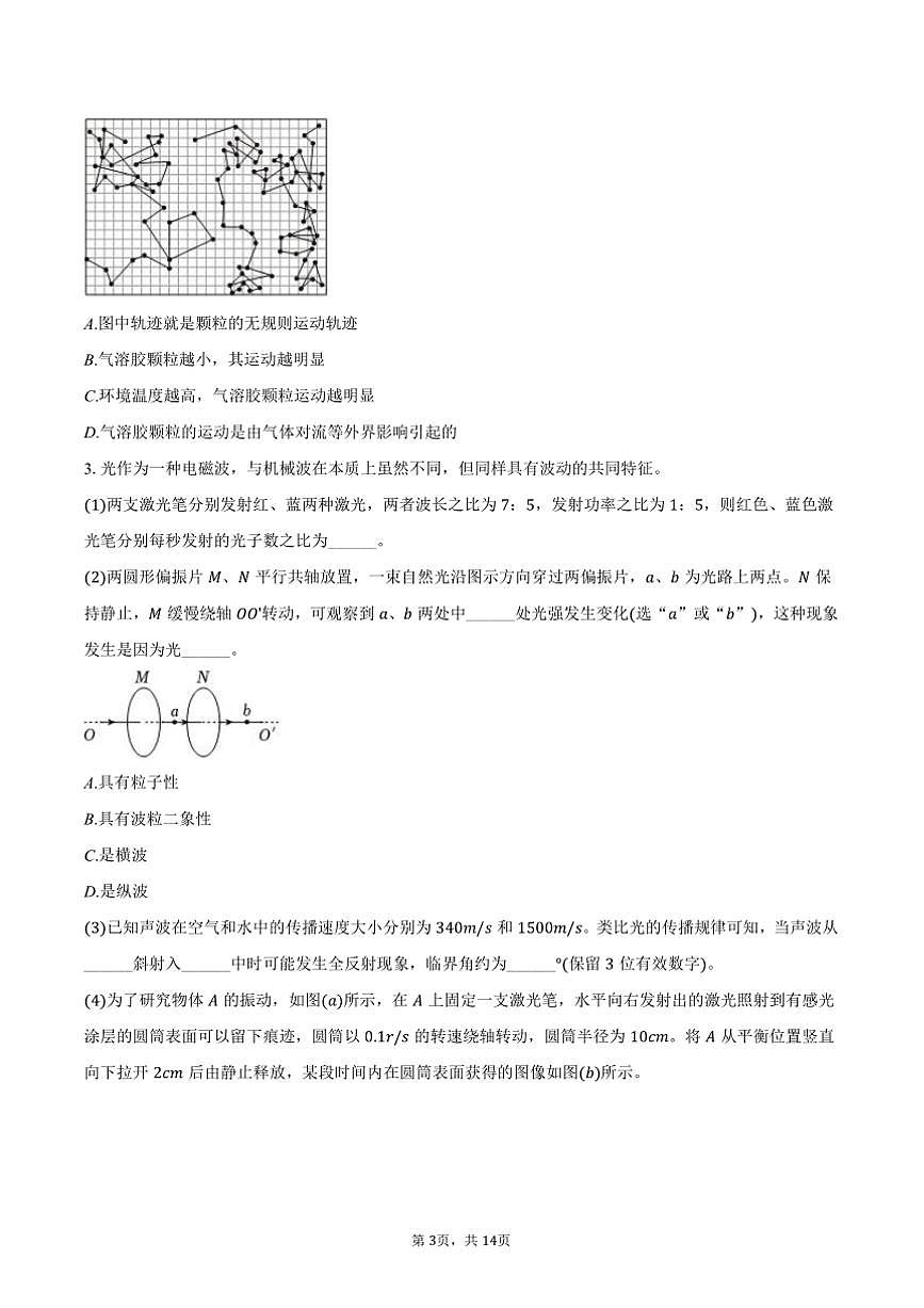 2025年上海市崇明区高考物理[高考]一模试卷(含解析)第3页
