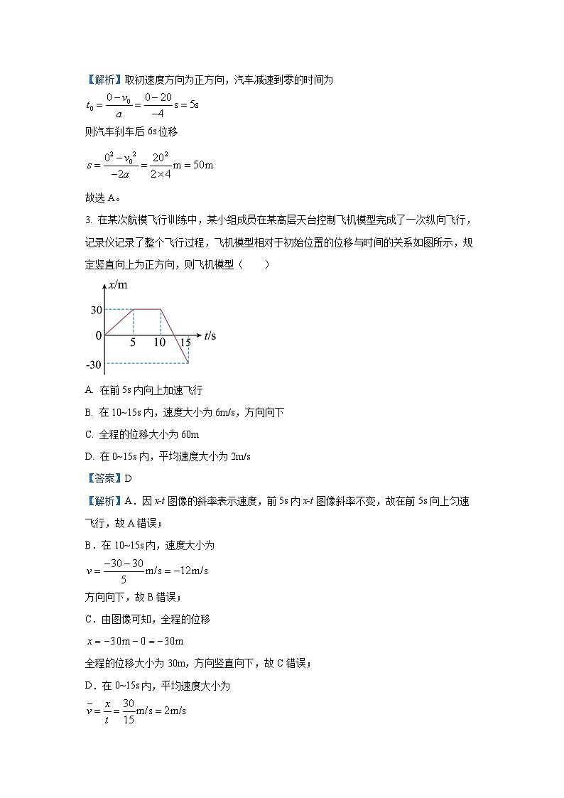 2024-2025学年重庆市名校联盟高一上学期第一次联考物理试卷（解析版）第2页