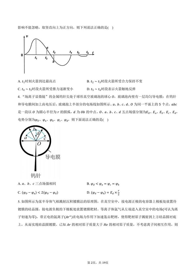 2024～2025学年广东省广州市第六中学高三下开学测试物理试卷(含解析)第2页
