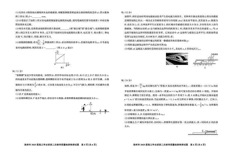 福建省漳州市2025届高中毕业班第二次教学质量检测物理试题（含答案）第3页