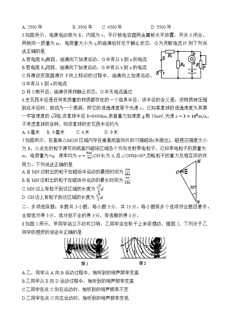 重庆市第一中学校2024-2025学年高三下学期开学考试物理试题第2页