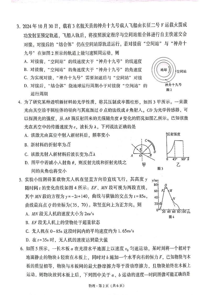 云南师范大学附属中学2025届高三下学期开学考试物理第2页