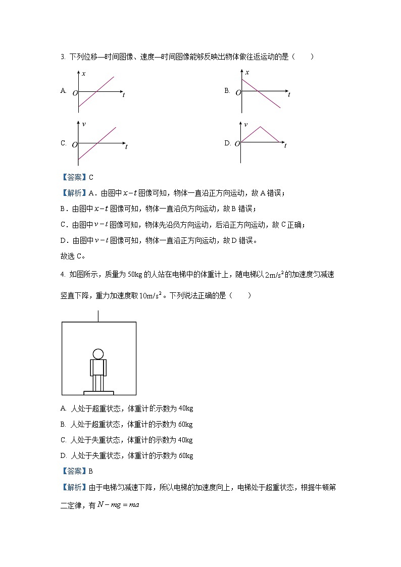 山东省威海市2024-2025学年高一上学期期末考试物理试题（解析版）第2页