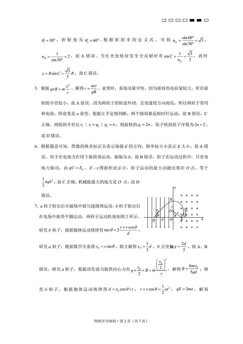 2025届云南三校高考备考实用性联考卷（六）物理-答案第2页