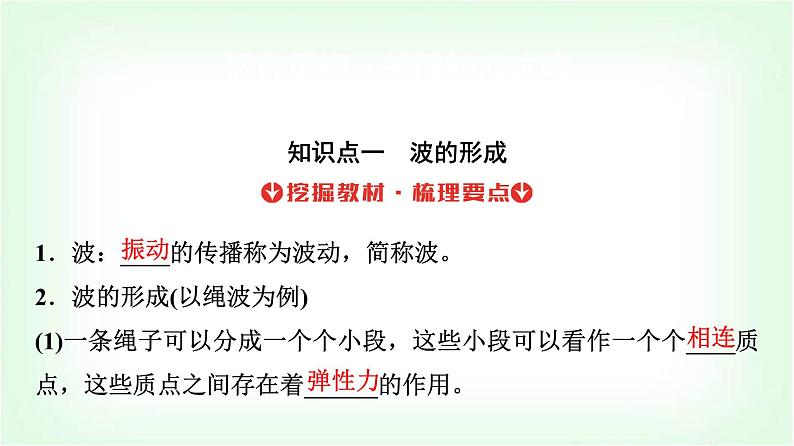 人教版高中物理选择性必修第一册第三章1波的形成课件第4页