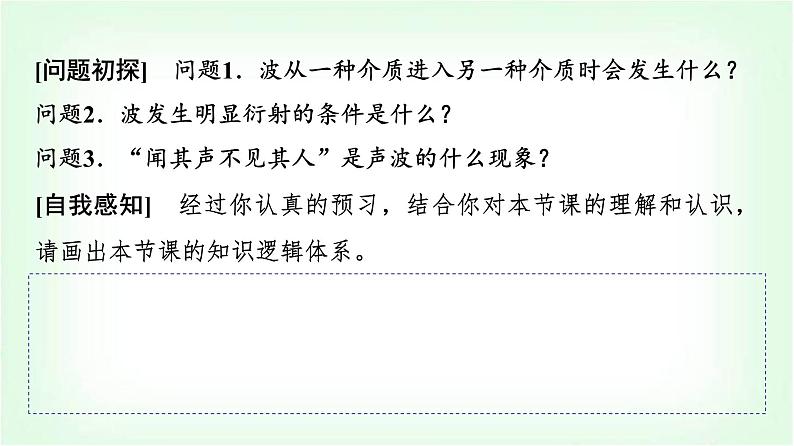 人教版高中物理选择性必修第一册第三章3波的反射、折射和衍射课件第3页