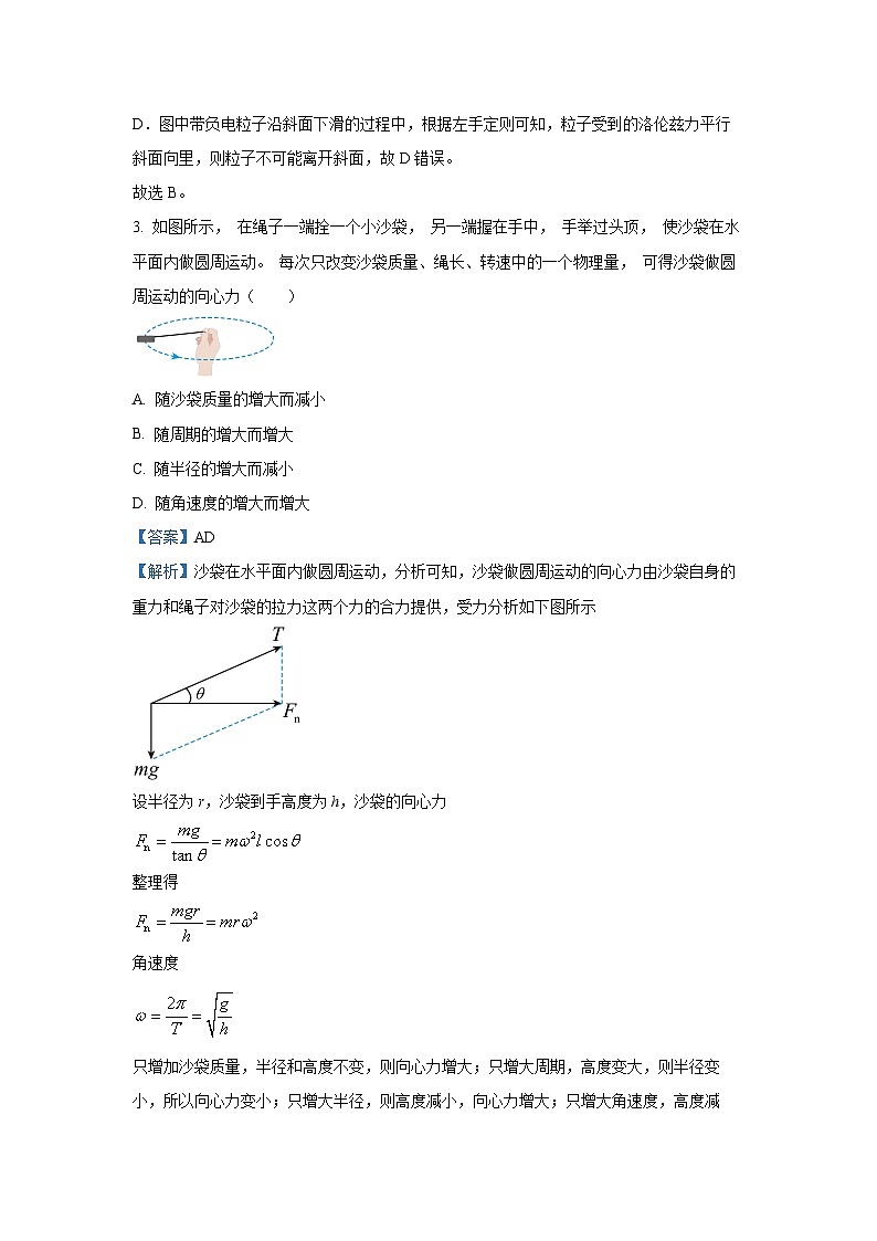 重庆市部分学校2024-2025学年高三(上)模拟调研卷（一）物理试卷（解析版）第2页