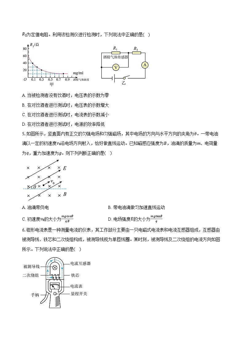 四川省泸州市2024-2025学年高二（上）期末物理试卷第2页