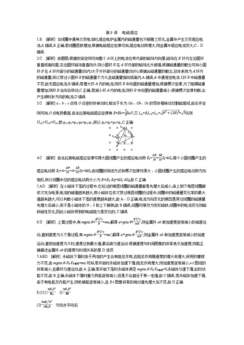 第9讲　电磁感应 【答案】作业第1页
