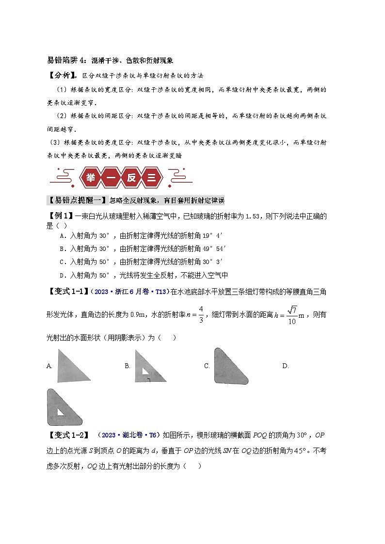 易错点14    光学（4大陷阱）（原卷版）第2页