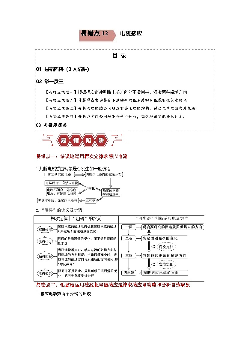 易错点12   电磁感应（3大陷阱））（解析版）第1页