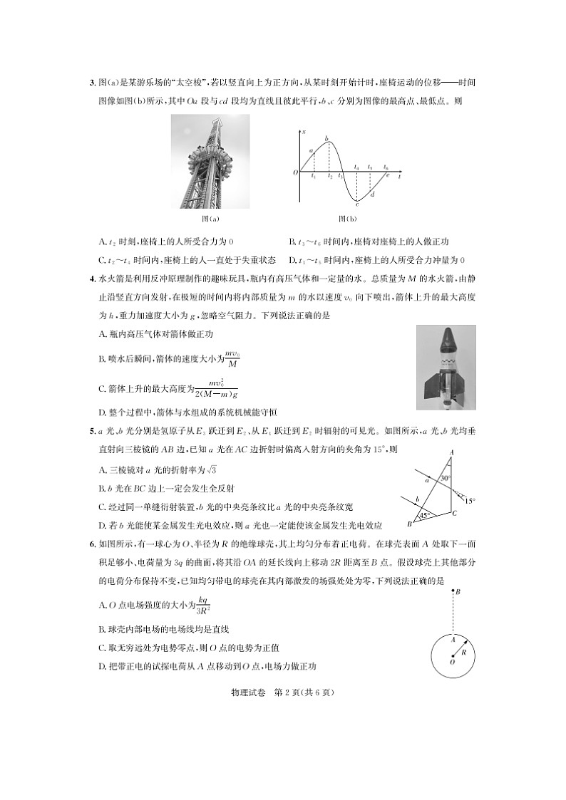湖北省高中名校联盟2024-2025学年高三(下)第三次联考月考（图片版）物理试卷第2页