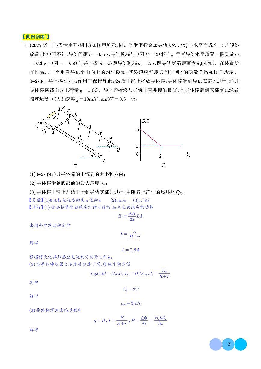 电磁感应综合题（解析版）第2页