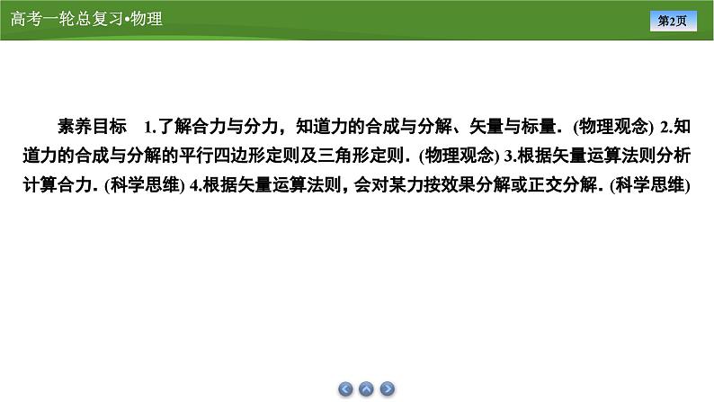 新高考物理一轮复习知识梳理+巩固练习课件第二章　第二讲力的合成与分解（43）第2页