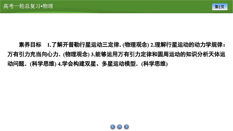 新高考物理一轮复习知识梳理+巩固练习课件第四章　第四讲万有引力定律　天体运动 （48）第2页