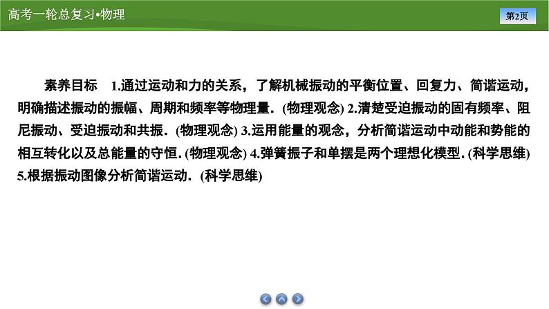 新高考物理一轮复习知识梳理+巩固练习课件第十二章　第一讲机械振动（51）第2页