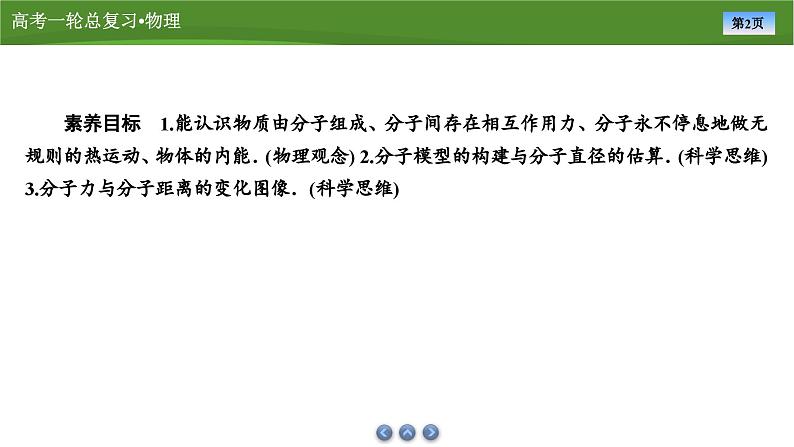 新高考物理一轮复习知识梳理+巩固练习课件第十四章　第一讲分子动理论　内能（41）第2页