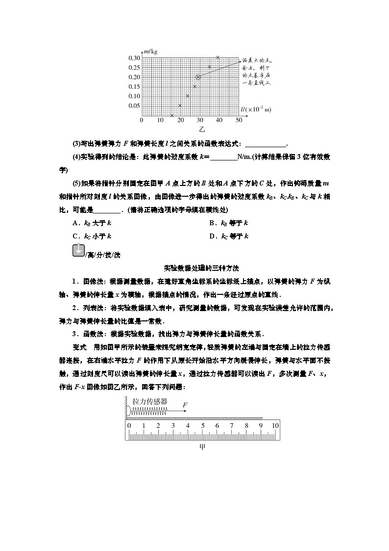 新高考物理一轮复习知识梳理+巩固练习讲义第二章实验二　探究弹簧弹力与形变量的关系（含答案解析）第3页
