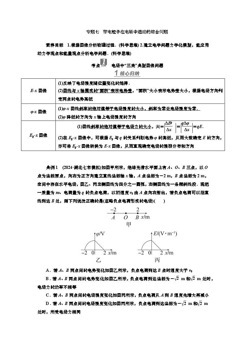 新高考物理一轮复习知识梳理+巩固练习讲义第七章专题七　带电粒子在电场中运动的综合问题（含答案解析）第1页
