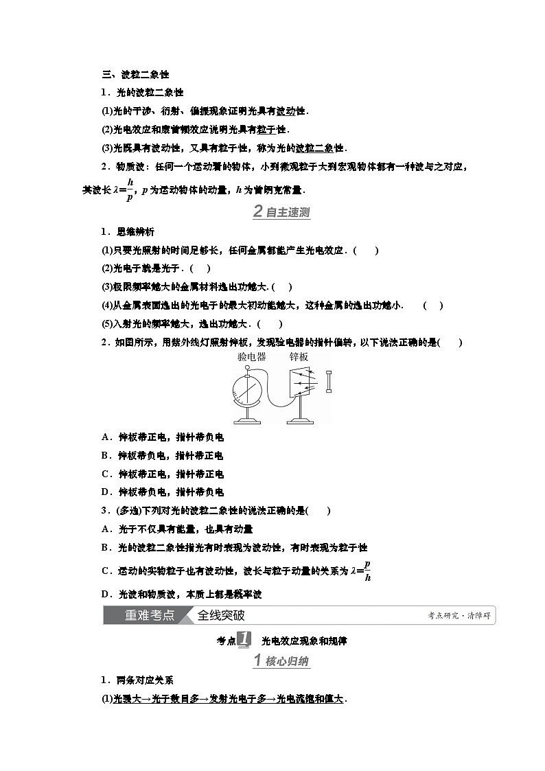 新高考物理一轮复习知识梳理+巩固练习讲义第十五章第一讲　波粒二象性（含答案解析）第2页