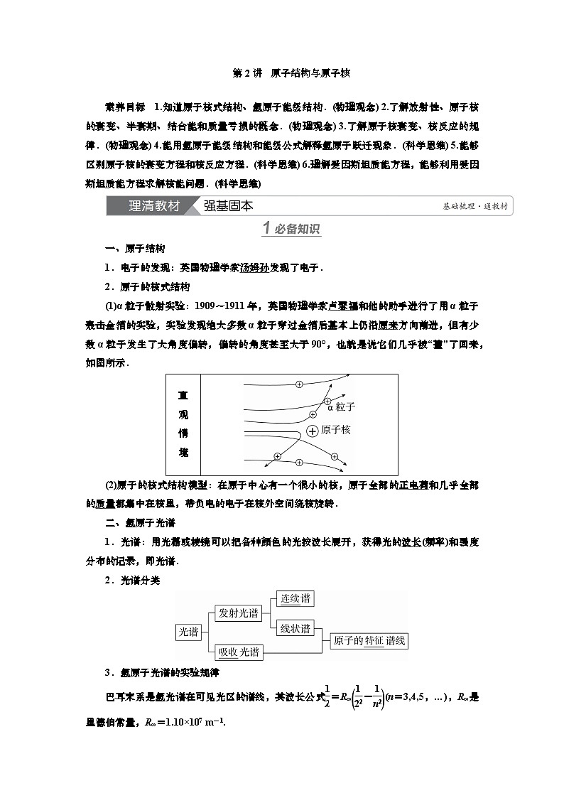 新高考物理一轮复习知识梳理+巩固练习讲义第十五章第二讲　原子结构与原子核（含答案解析）第1页
