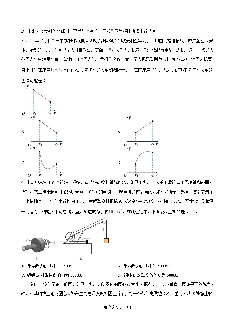 湖北省十一校2025届高三上学期第一次联考（一模）物理试卷（Word版附答案）第2页