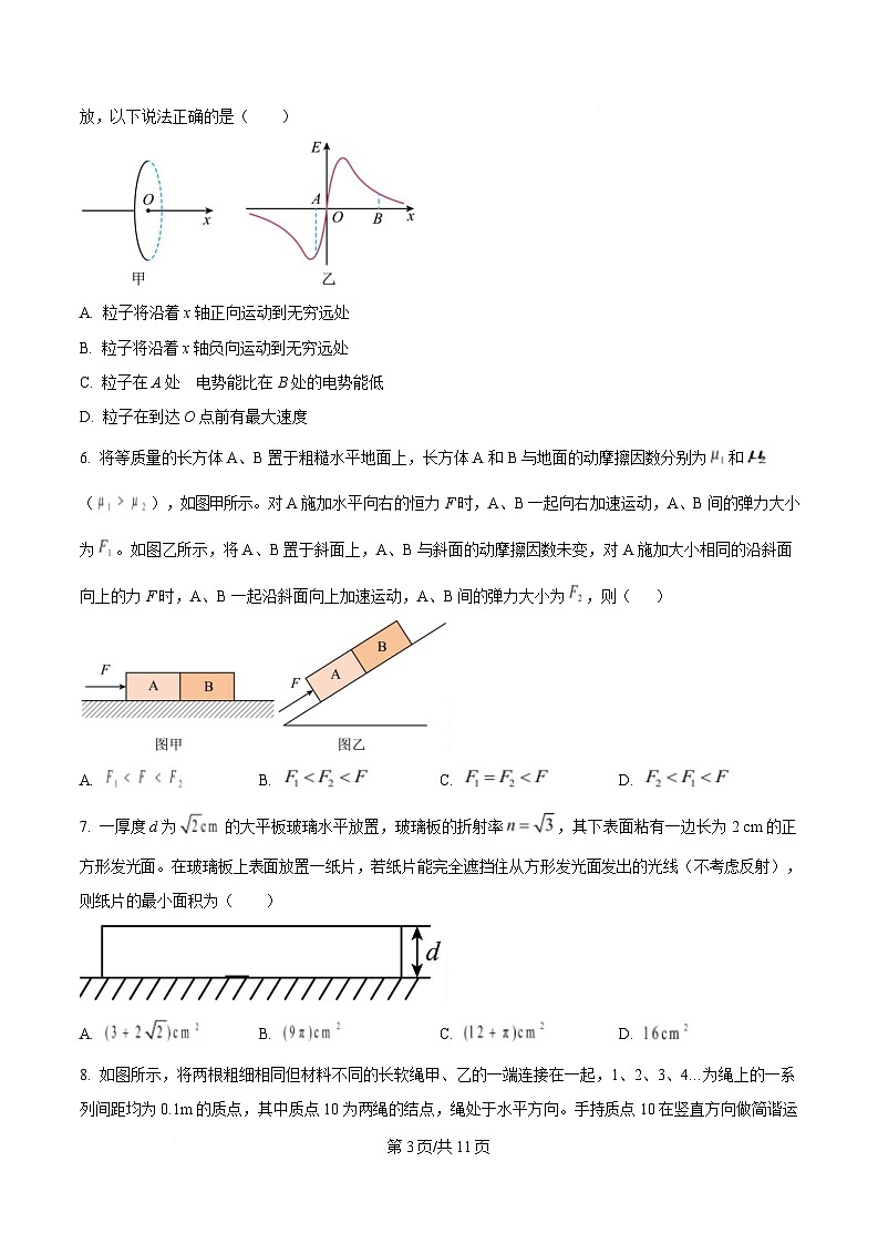 湖北省十一校2025届高三上学期第一次联考（一模）物理试卷（Word版附答案）第3页