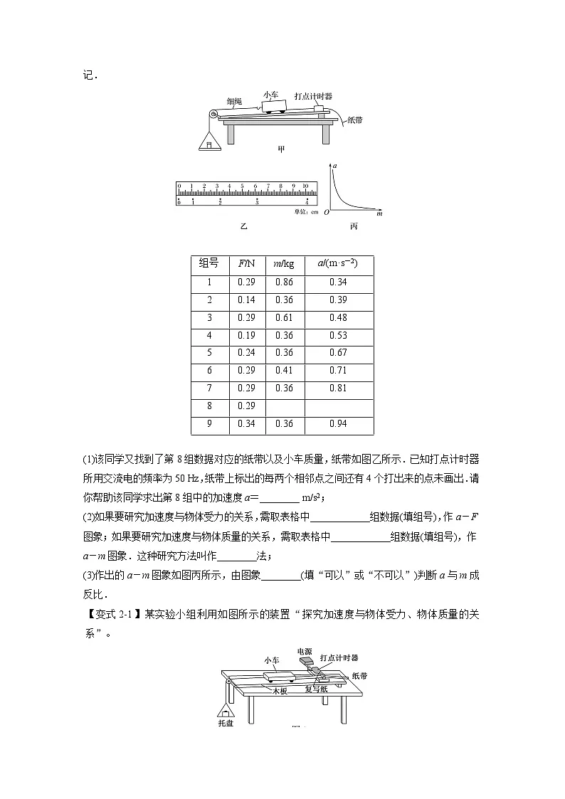 人教版高中物理（必修一）同步题型训练专题4.8 实验：探究加速度与力、质量的关系（学生版）第3页