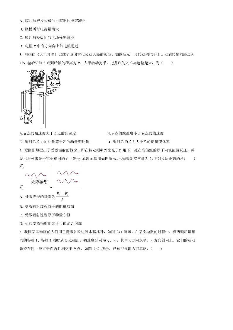 2024～2025学年内蒙古包头市高三上期末考试物理试卷(含答案)第2页