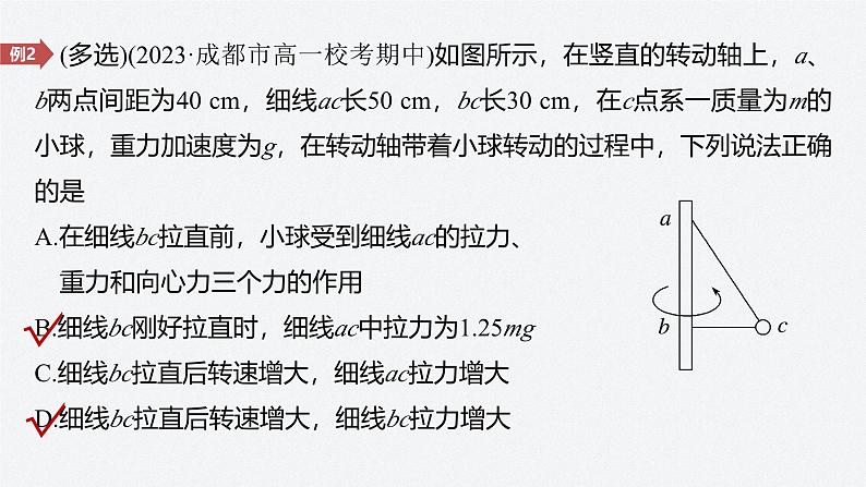 第二章 专题强化　水平面内的圆周运动的临界问题（课件）第8页