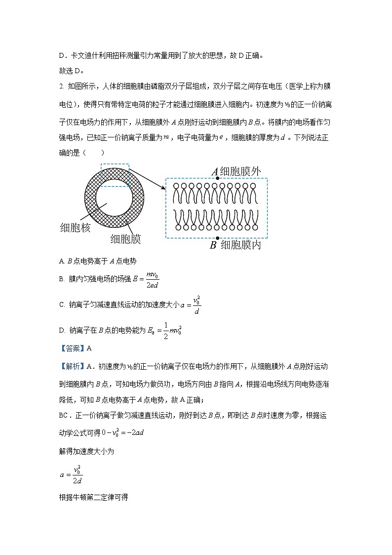 河北省廊坊市2024-2025学年高三上期末考试物理试卷(解析版)第2页