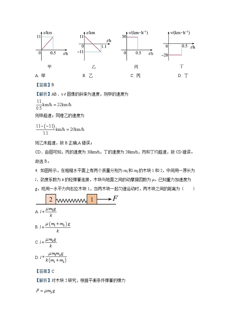 江苏省扬州市江都区2024-2025学年高一(上)11月期中调研测试物理试卷（解析版）第2页