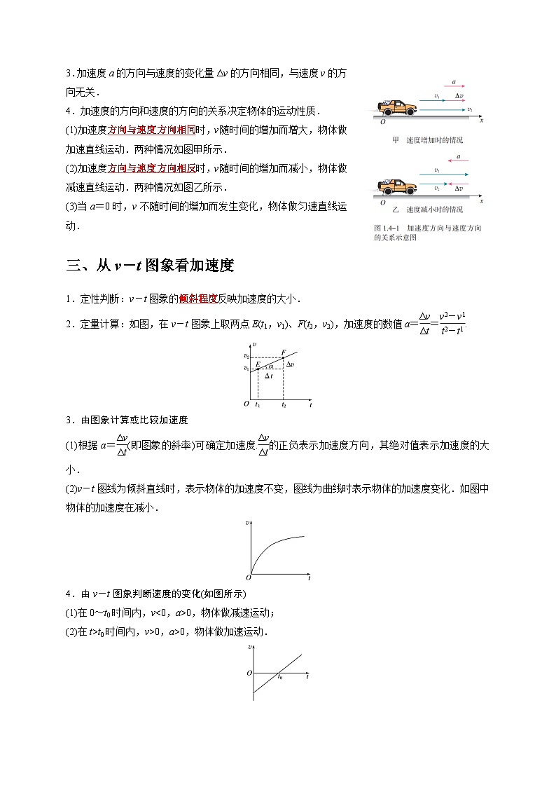 人教版高中物理(必修一)同步讲与练1.4速度变化快慢的描述——加速度（原卷版）第2页