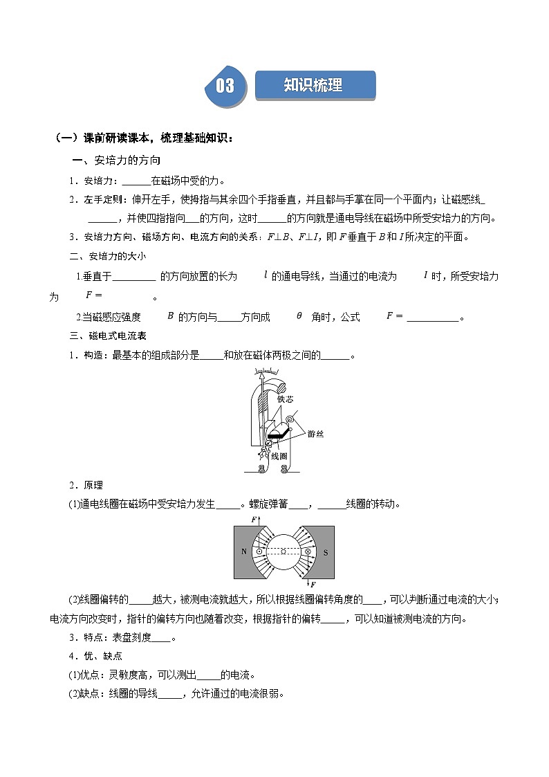 人教版高中物理(选择性必修二)同步讲与练1.1磁场对通电导线的作用力（原卷版）第2页