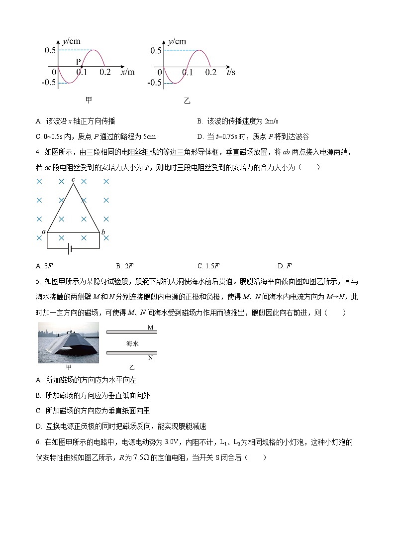 河南省三门峡市2024-2025学年高二上学期1月期末物理试题（原卷版）第2页