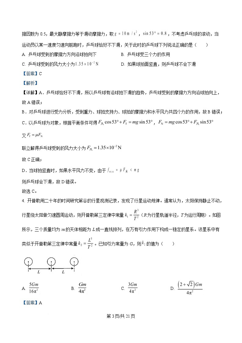 湖南省邵阳市2025届高三上学期第一次联考（一模）物理试题 Word版含解析第3页