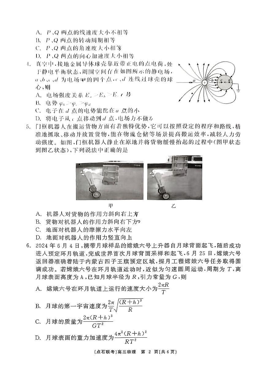 辽宁点石联考2025届高三下学期3月联考-物理试卷+答案第2页