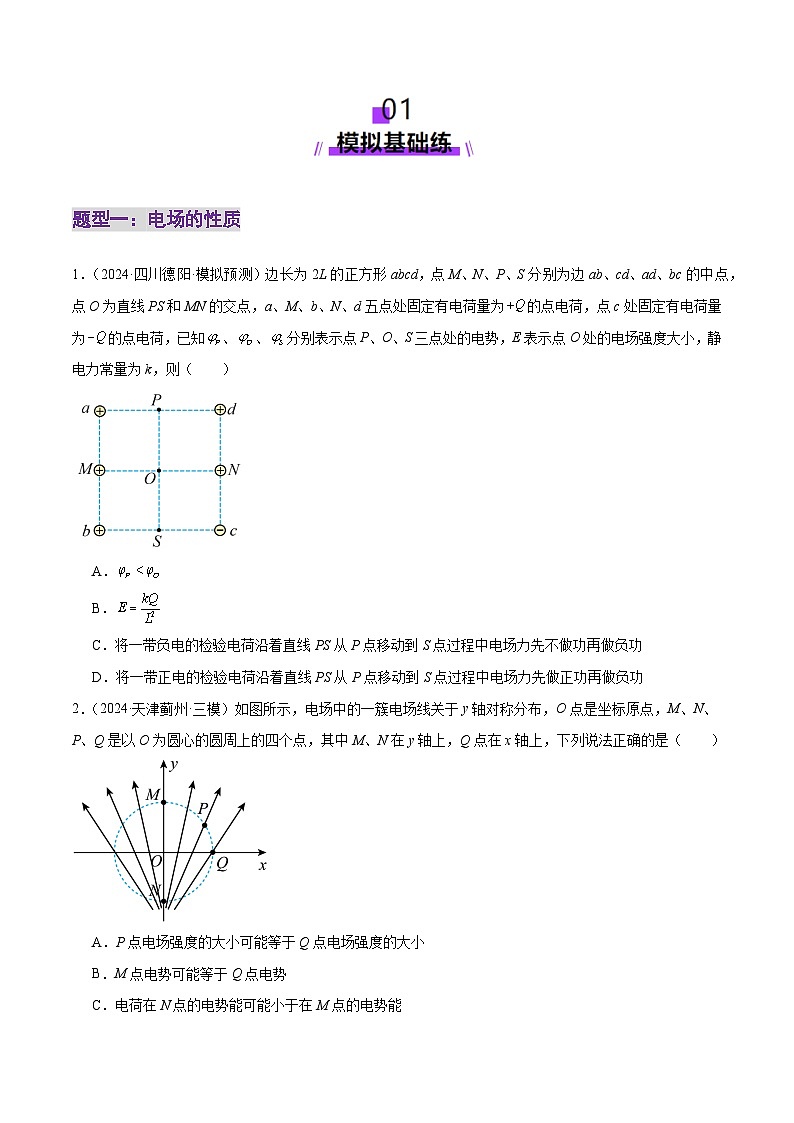 专题09 电场 带电粒子在电场中的运动（练习）（原卷版）第2页