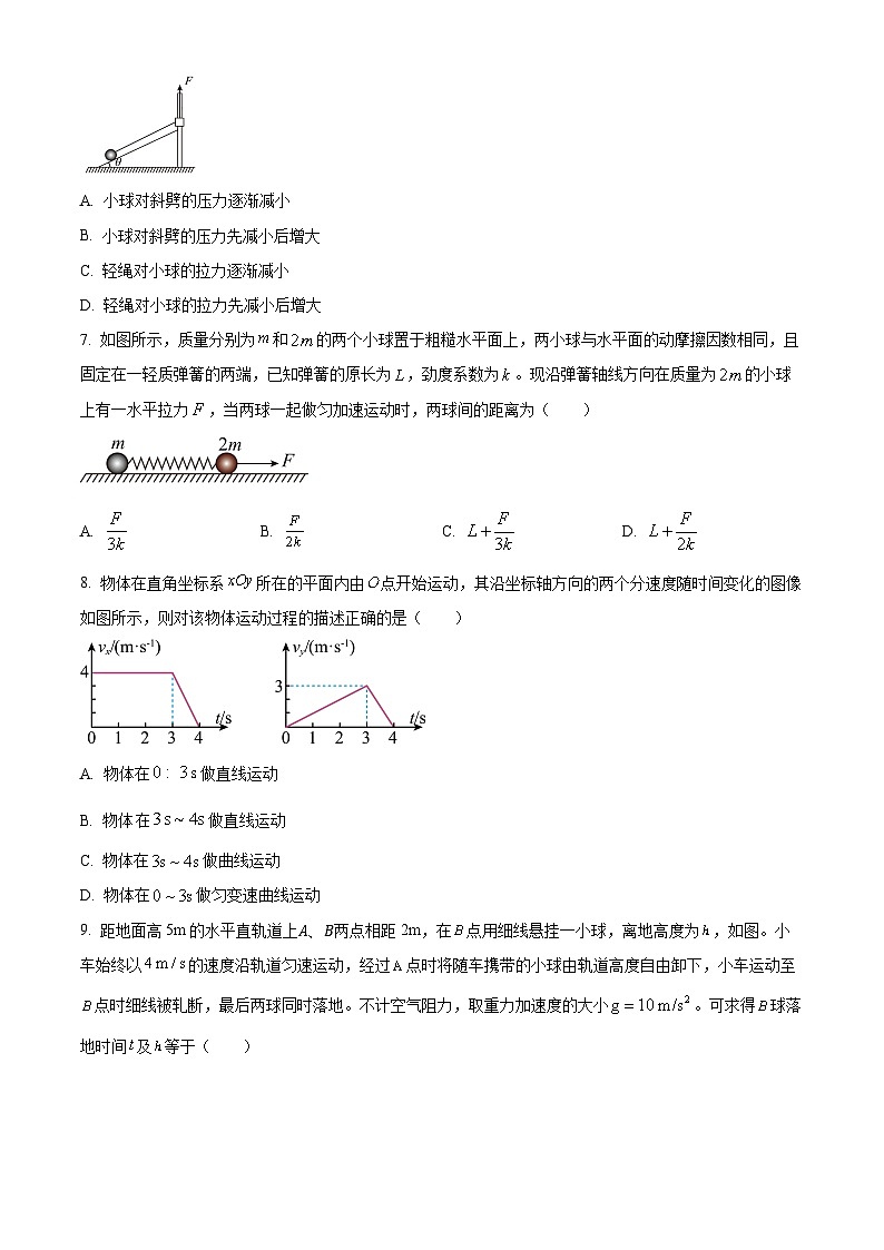 广西壮族自治区柳州市2024-2025学年高一上学期1月期末物理试题（原卷版）第2页