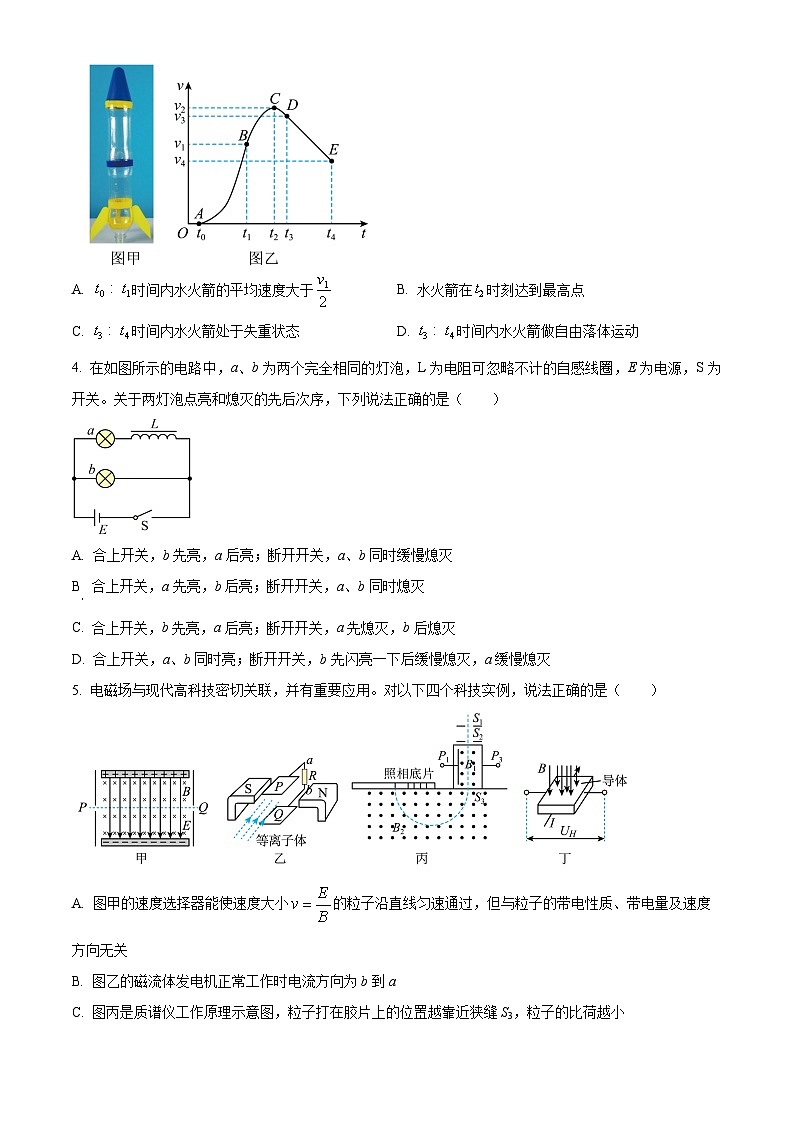 天津市第四中学2024-2025学年高三下学期开学物理试卷（原卷版+解析版）第2页