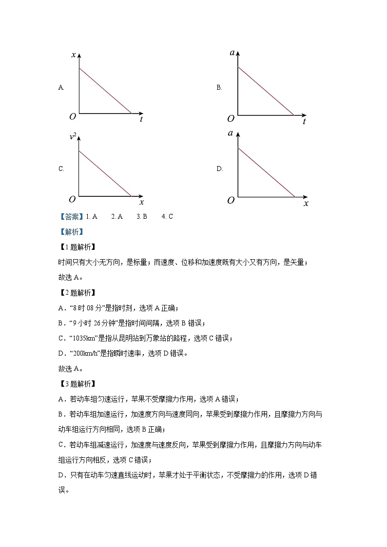 2024~2025学年北京市昌平区高一上学期期末质量抽测物理试卷（解析版）第2页